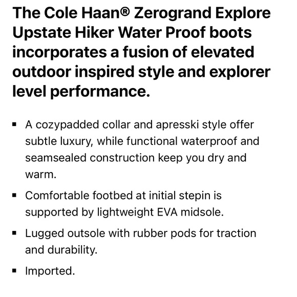 Cole Haan • New in box • Cole Haan Zerogrand Explore Upstate Hiker in suede - Picture 11 of 11